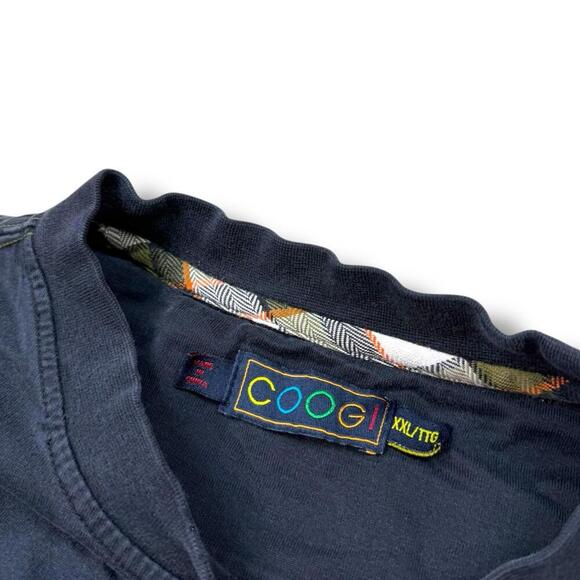 VTG Coogi Patch T-Shirt XXL Plaid Crest Logo Black Gold Stitching Hip Hop Y2K - Picture 4 of 8